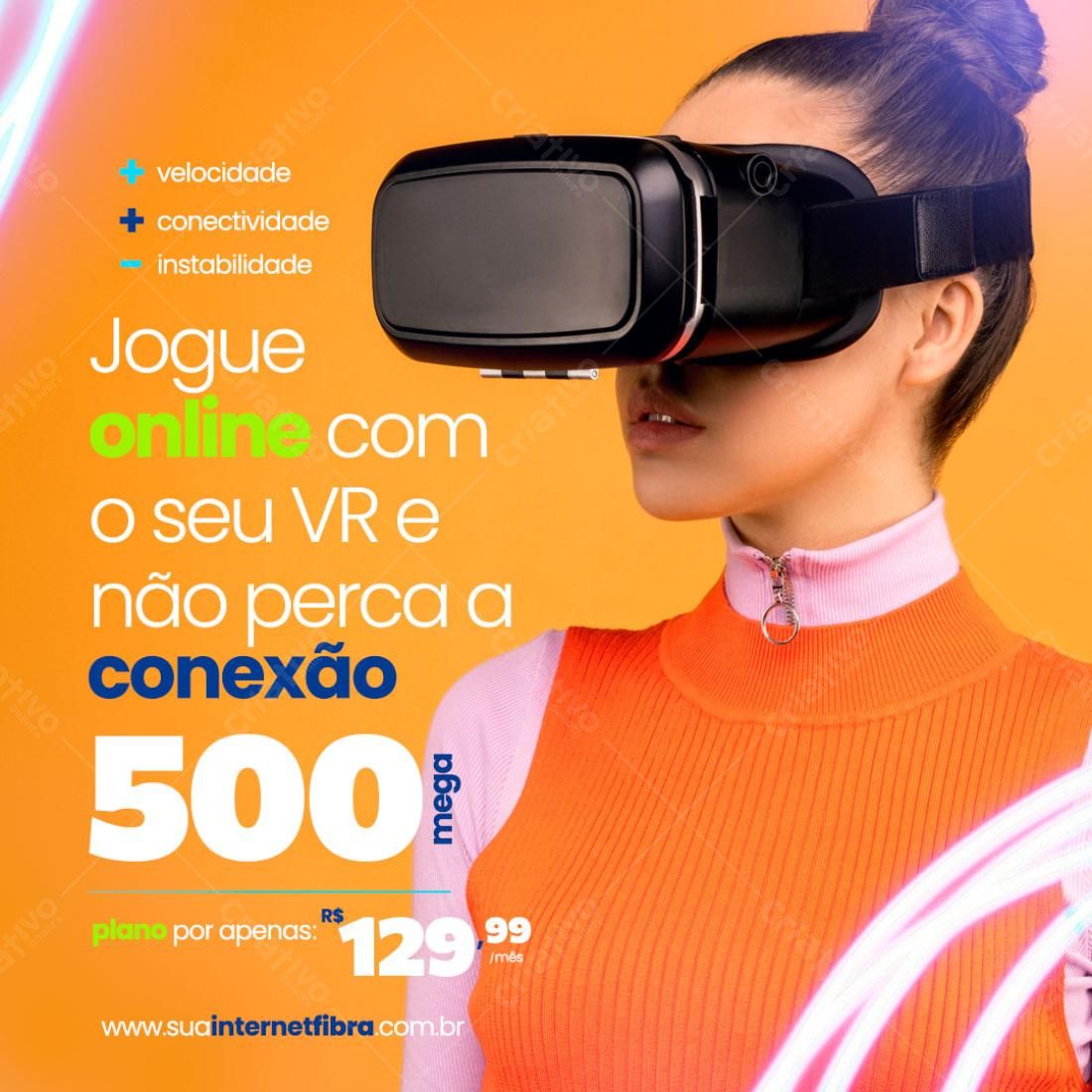 Postagem para Redes Sociais Internet Fibra PSD Editável