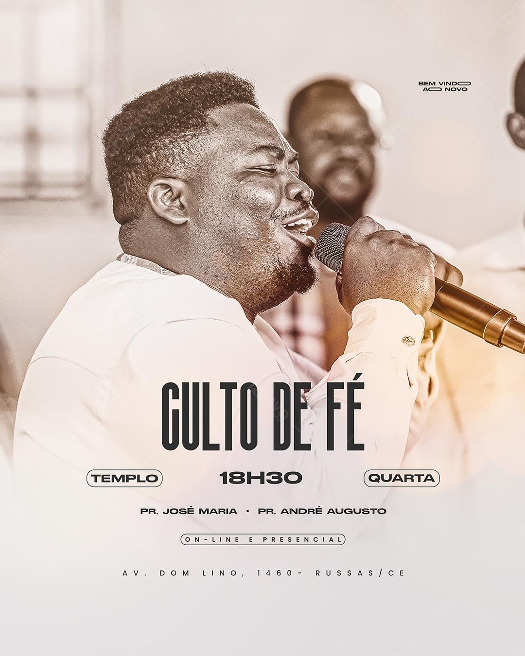 Flyer para Culto de Fé PSD Editável