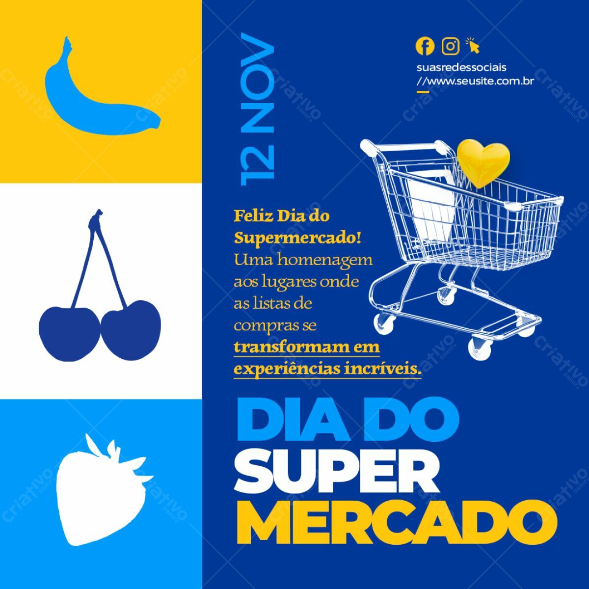 Flyer Dia do Supermercado PSD Editável