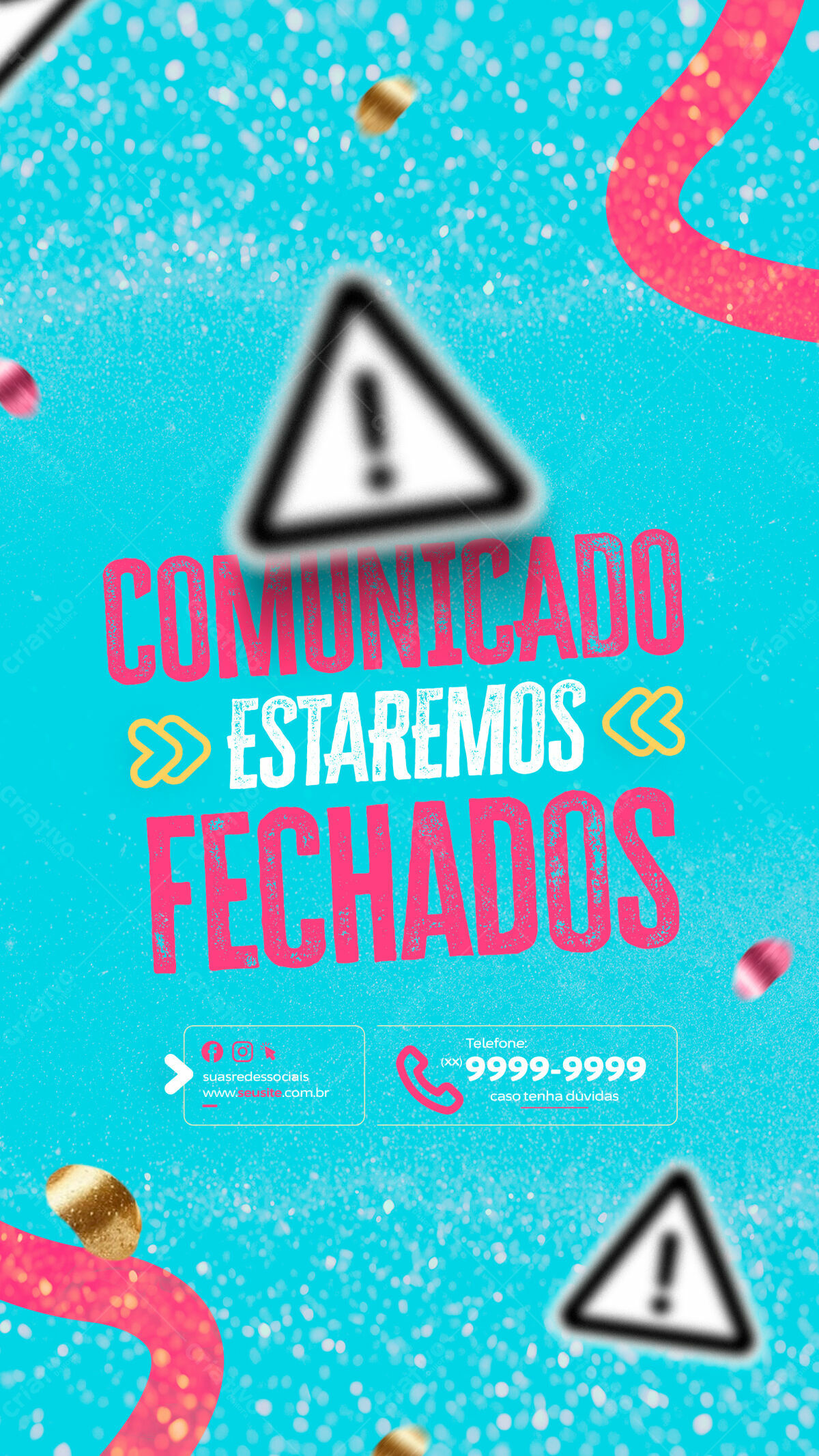 Comunicado Fechasmento Negócio PSD Editável