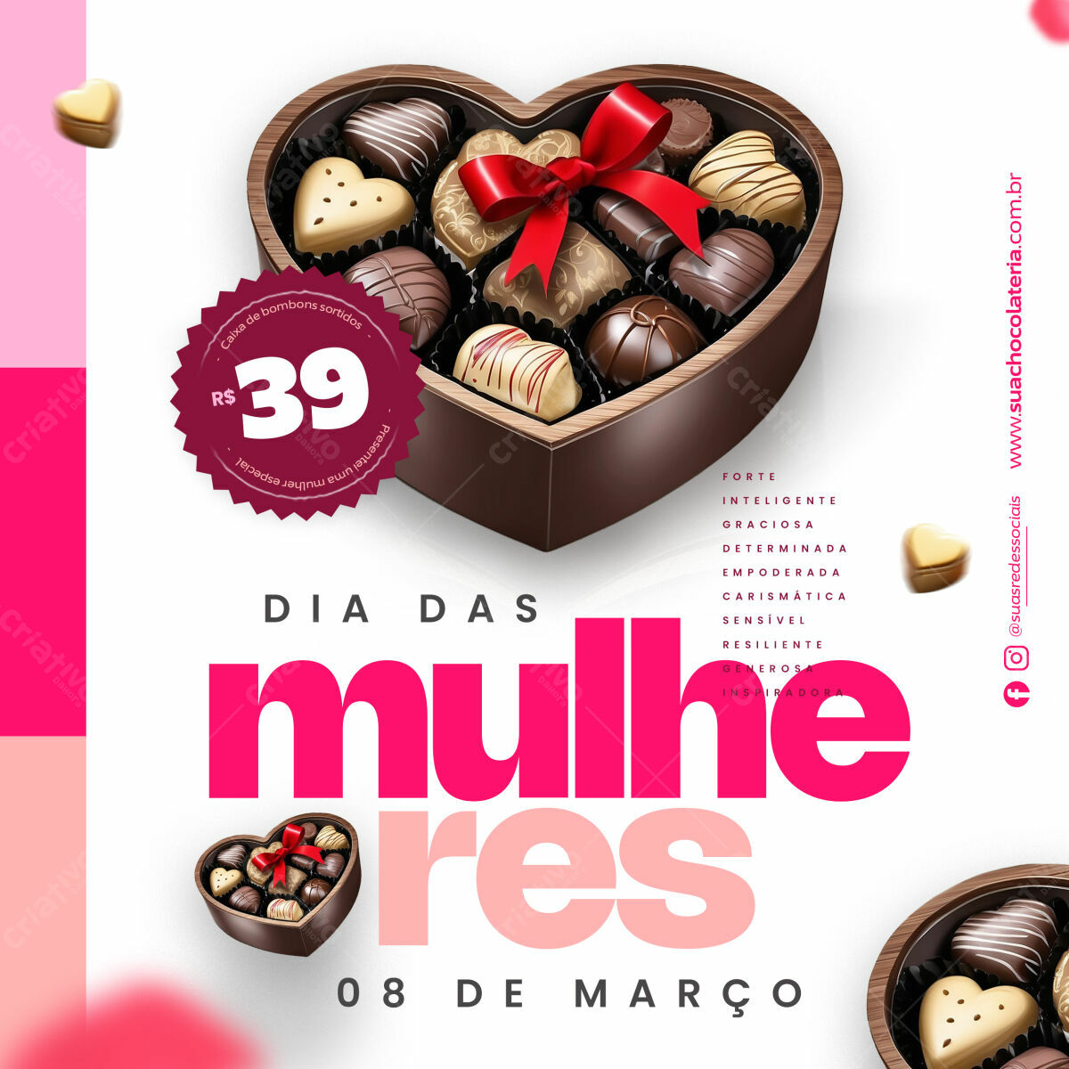 Flyer Dia Internacional da Mulher PSD Editável