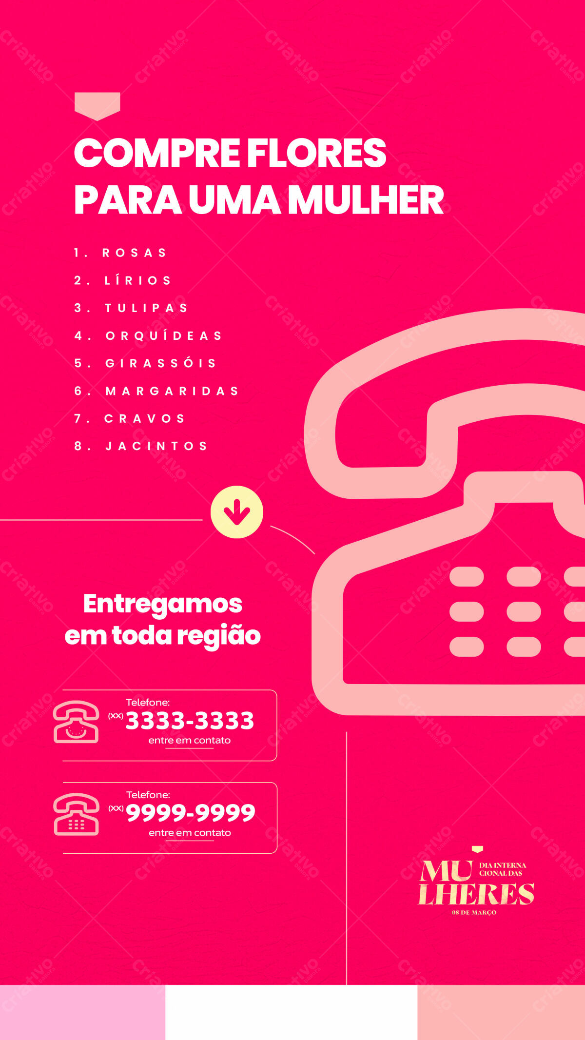 Flyer Dia Internacional da Mulher PSD Editável