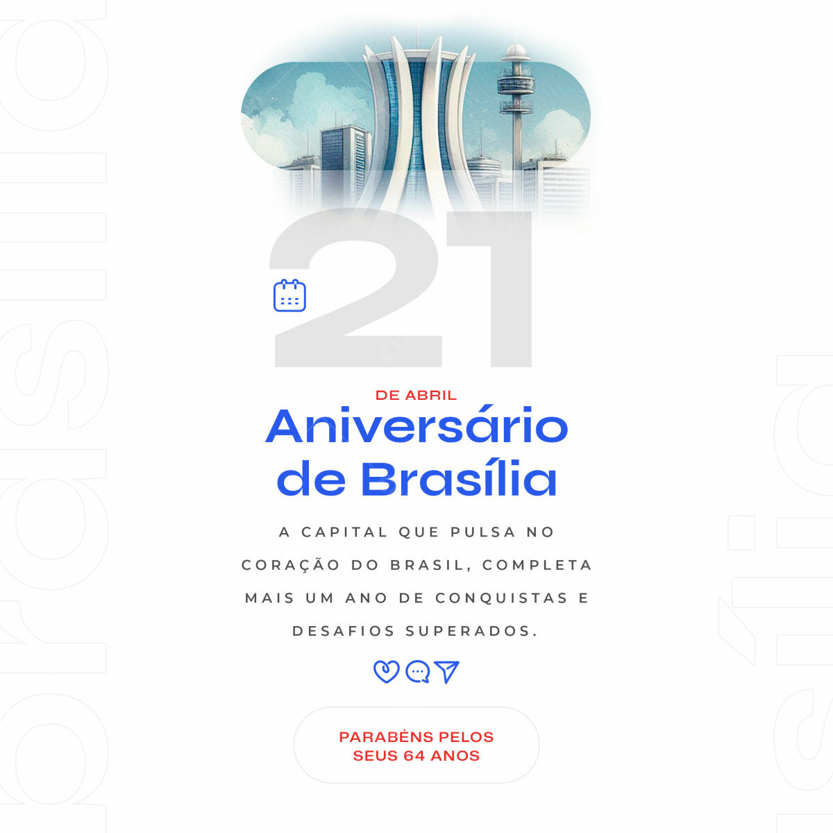 Flyer Aniversário de Brasília PSD Editável