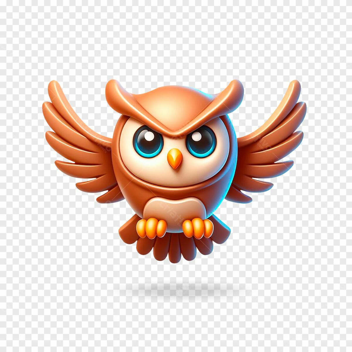 Ilustração Coruja em 3D PSD Editável