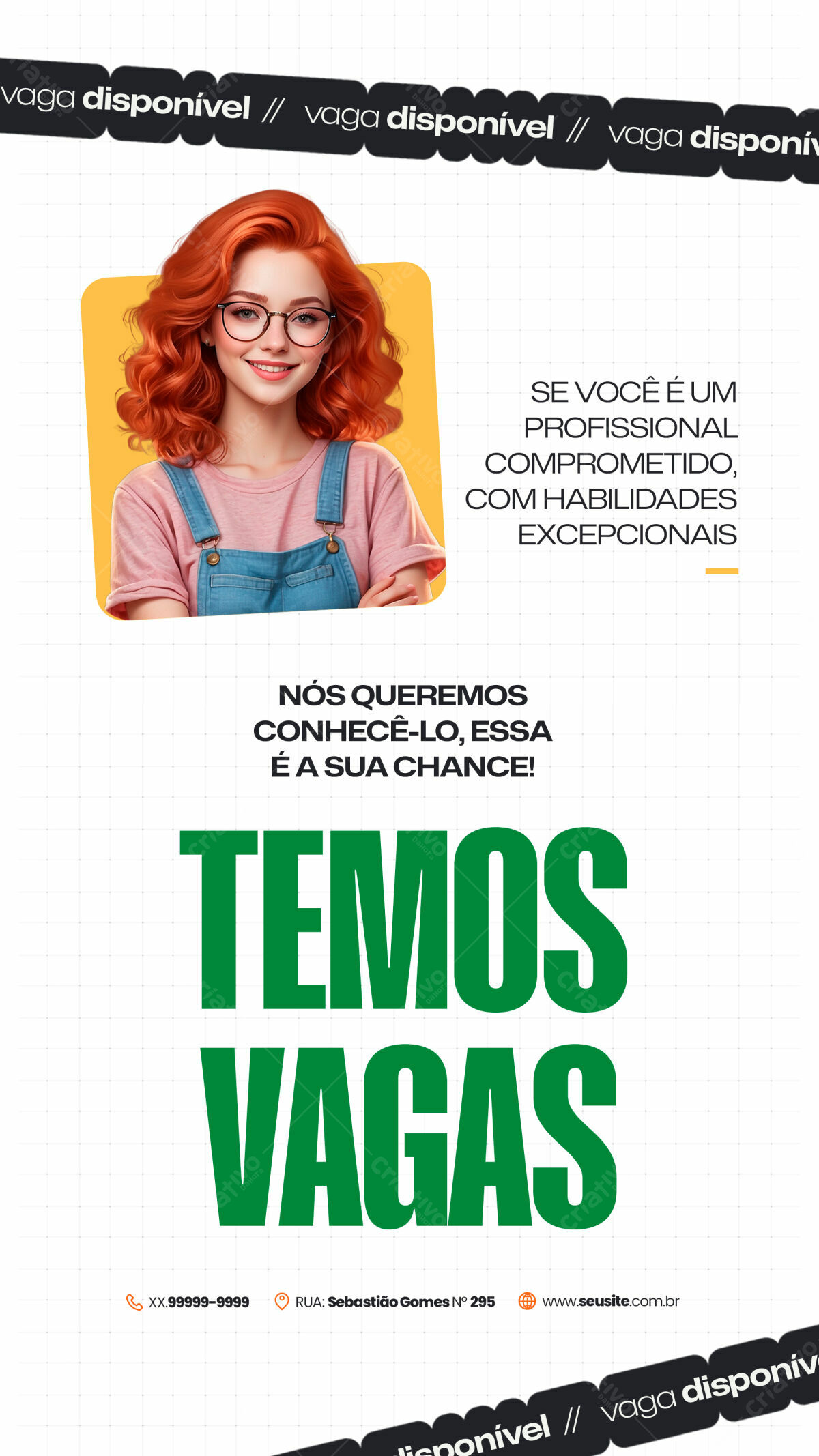 Postagem Vagas Disponíveis PSD Editável