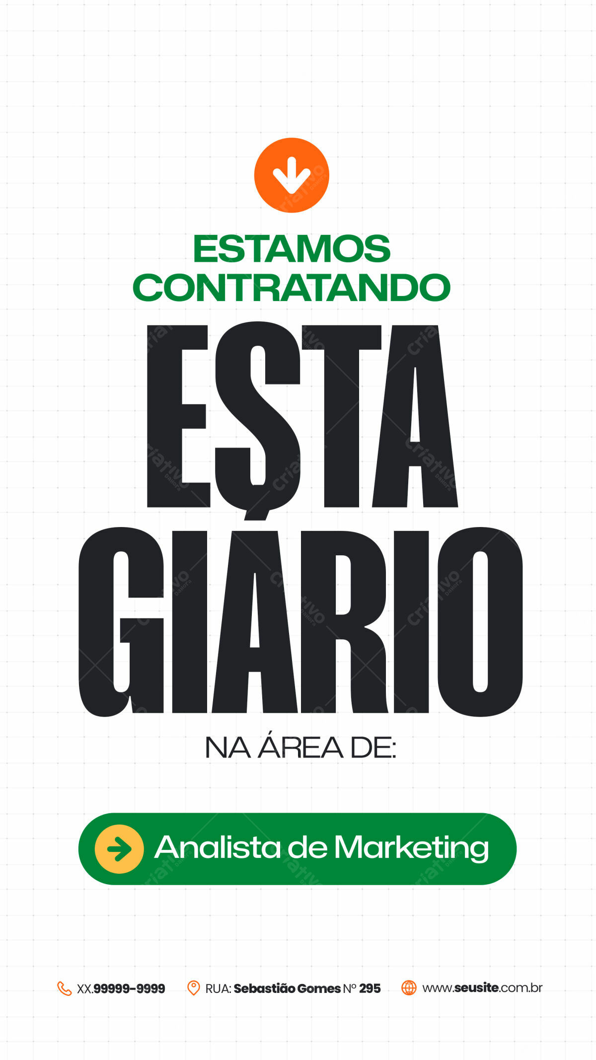 Flyer Vagas de Emprego Analista de Marketing PSD Editável