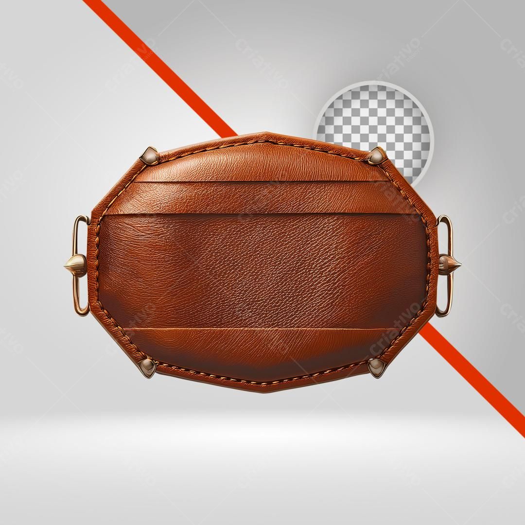 Selo em couro marrom PNG com fundo transparente