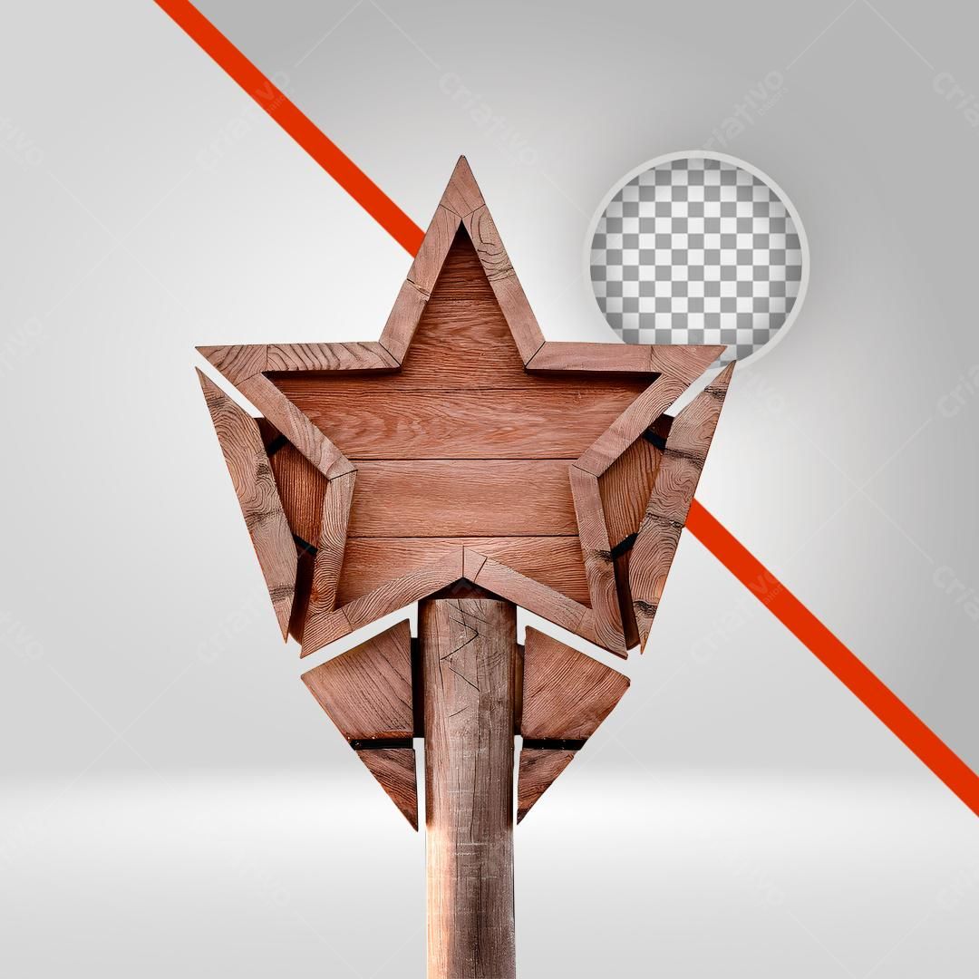 Icone Estrela de Madeira PNG com fundo transparente