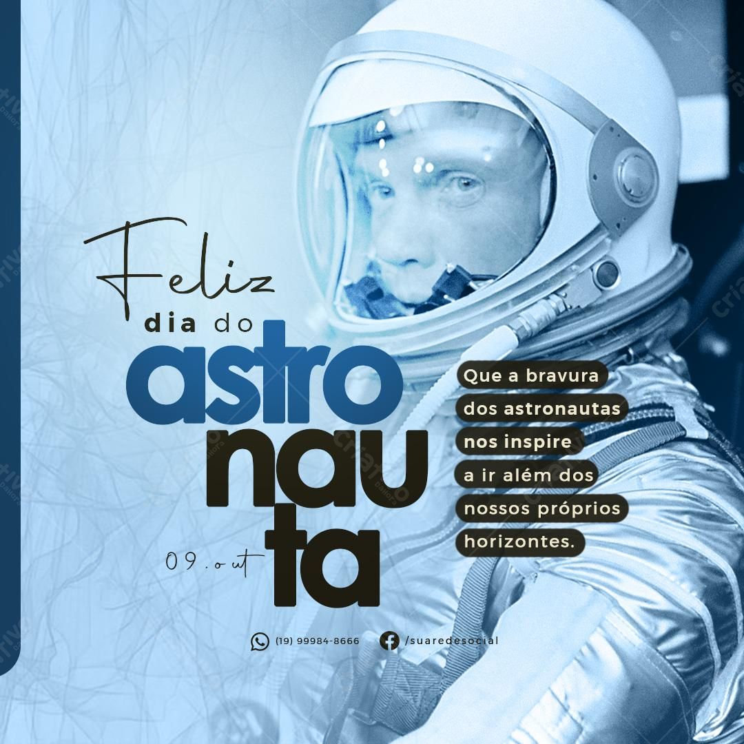 Postagem Dia do Astronauta PSD Editável