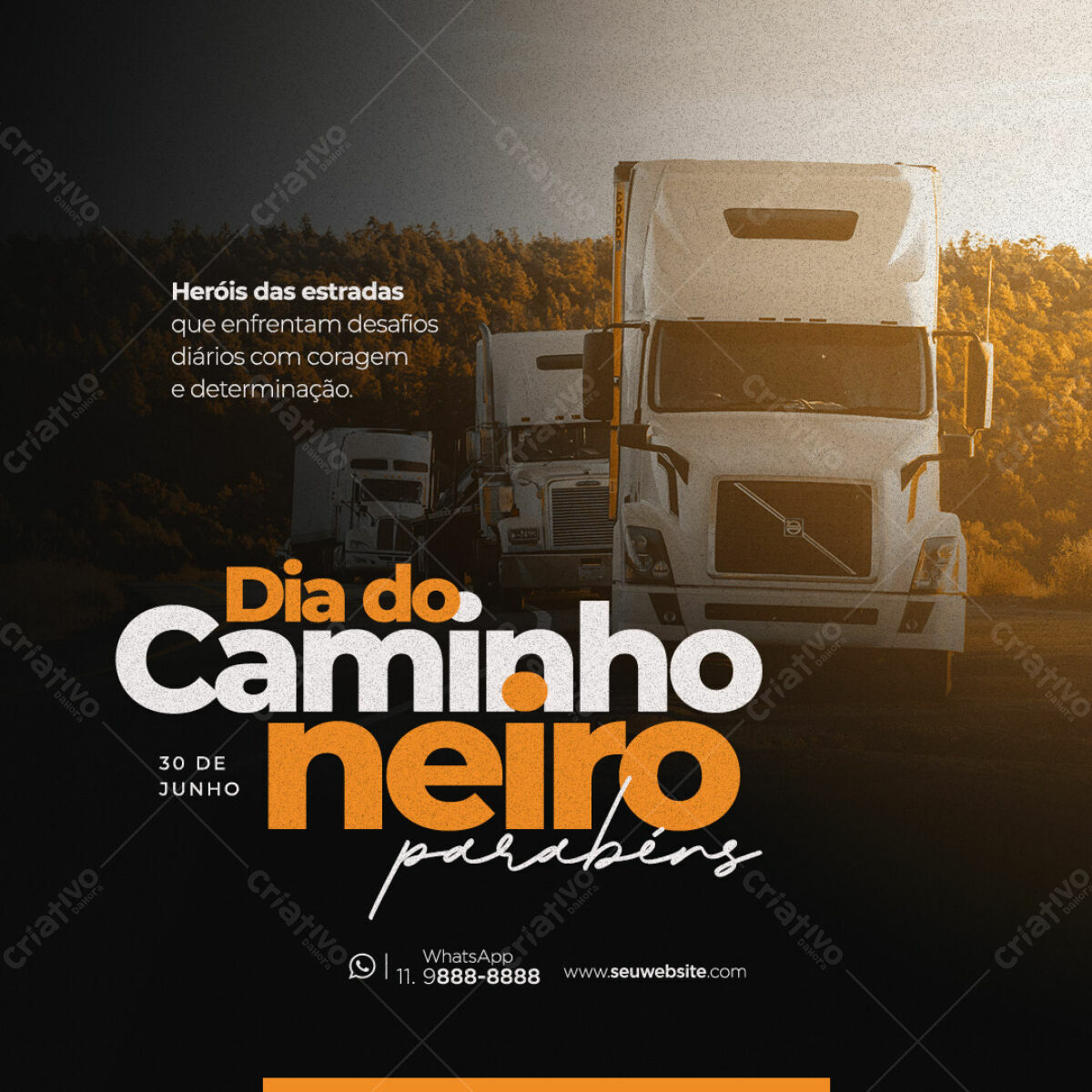 Flyer Dia do Caminhoneiro PSD Editável