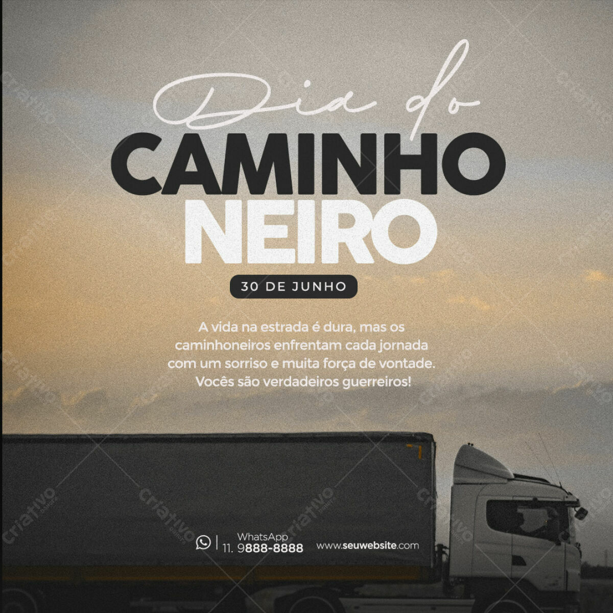 Postagem Dia do Caminhoneiro PSD Editável