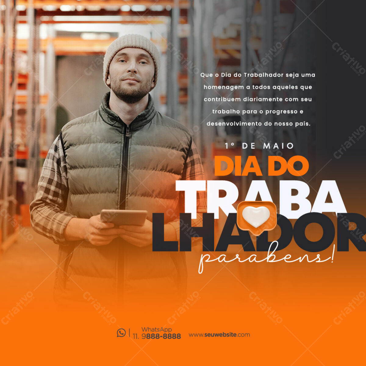 Postagem Dia do Trabalhador PSD Editável