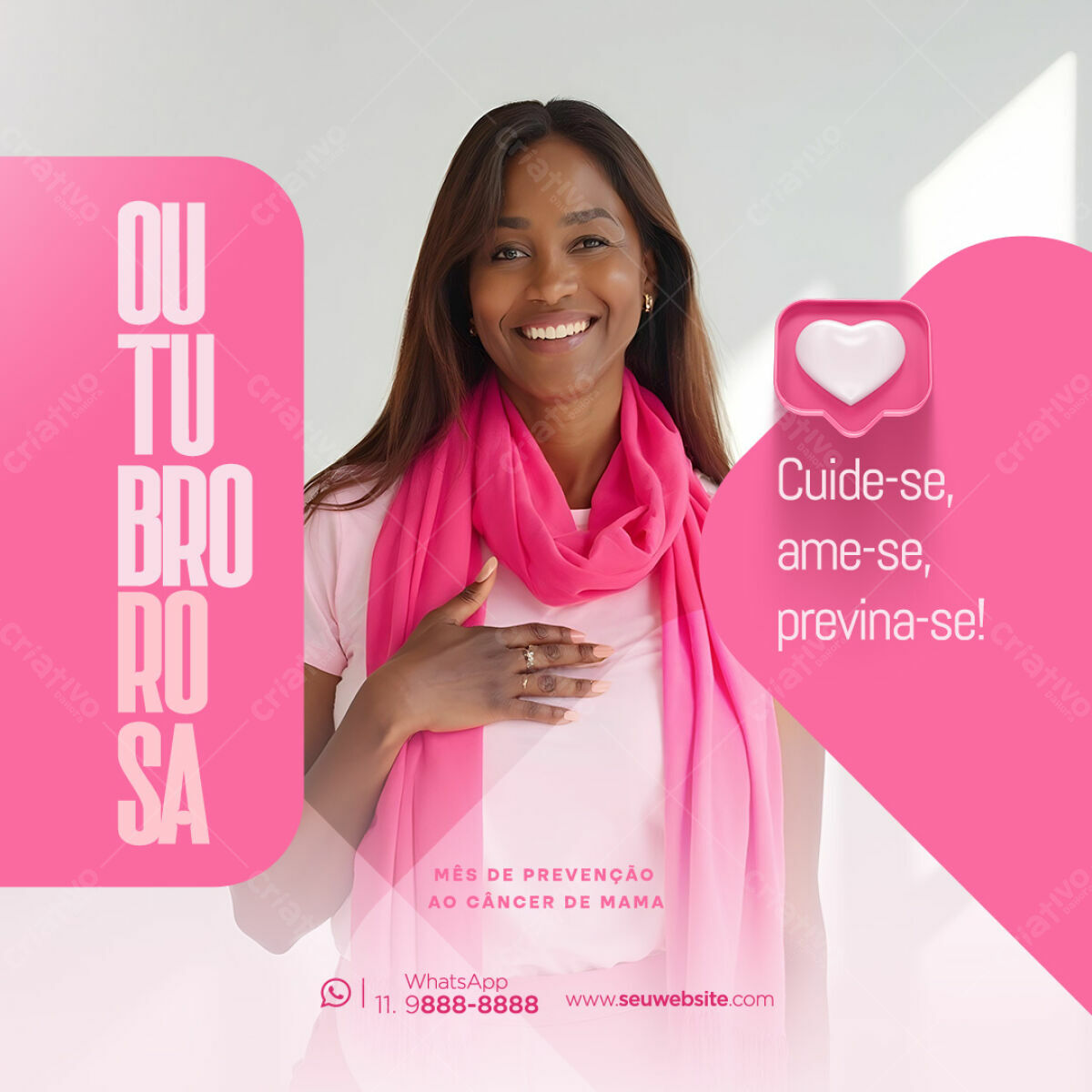 Post para Outubro Rosa PSD Editável