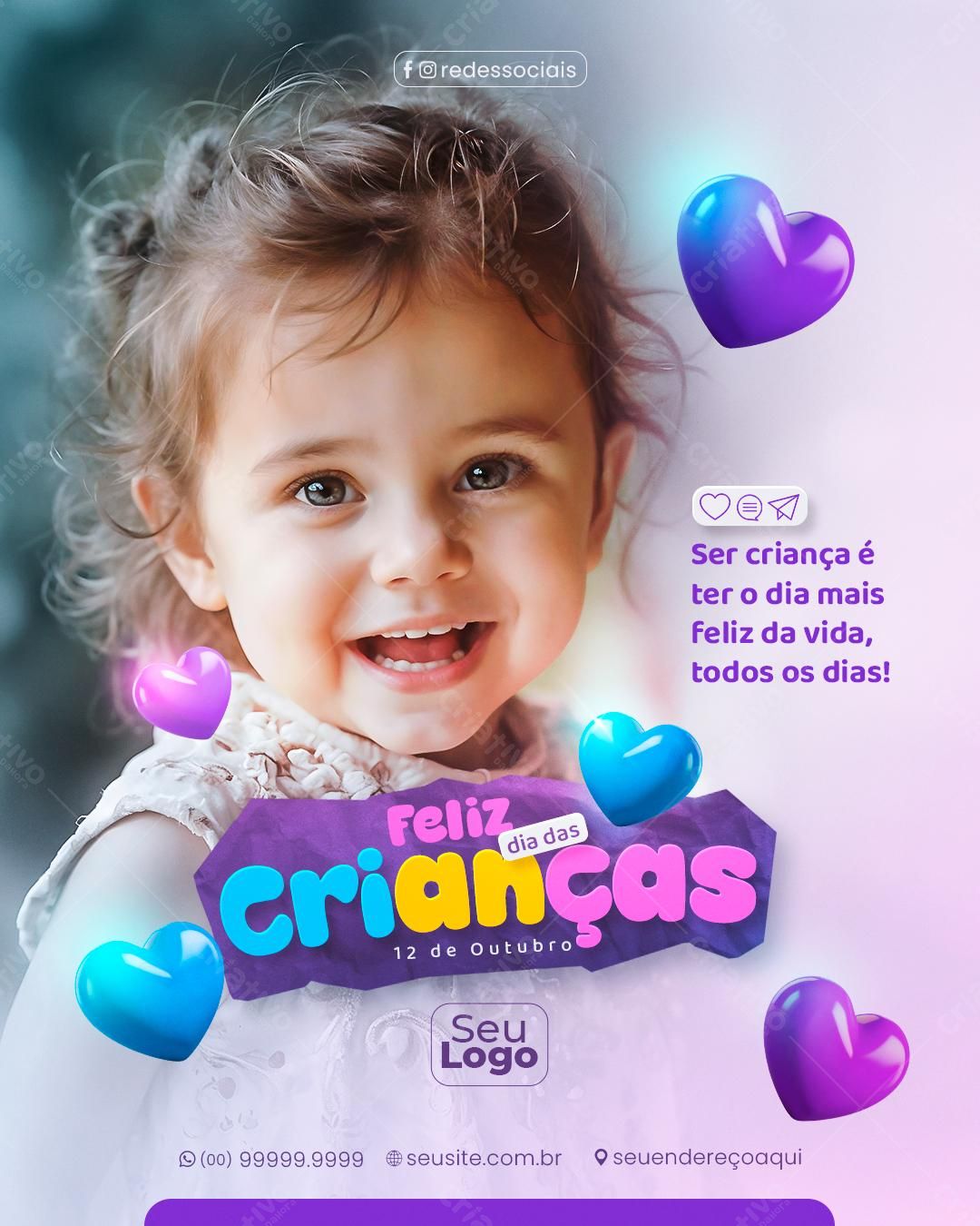 Flyer Dia das Crianças PSD Editável