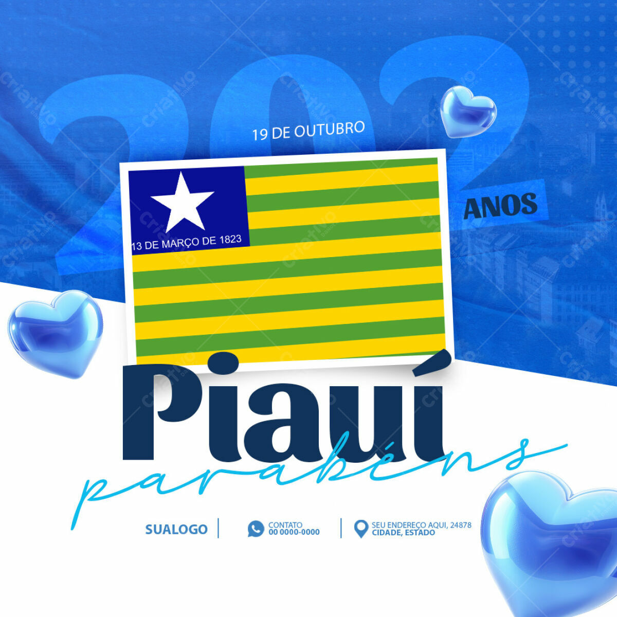 Editable PSD Flyer for Piauí's 20th Anniversary