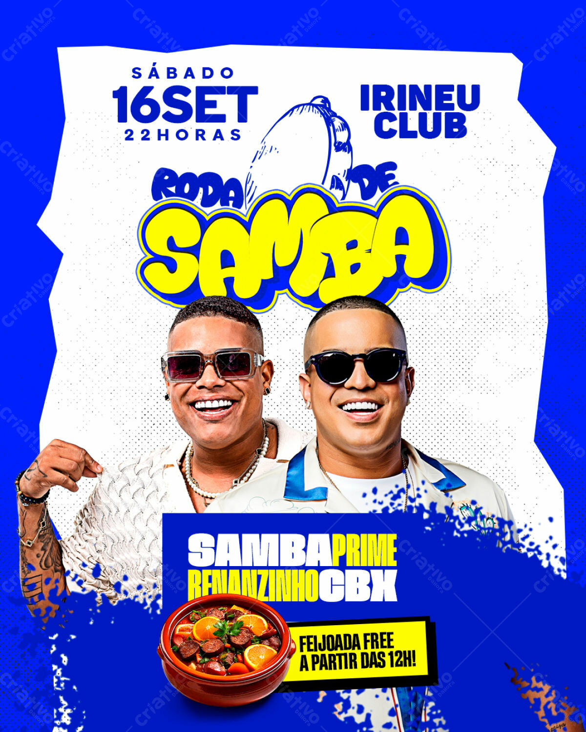 Flyer para Roda de Samba com Renanzinho CBX PSD Editável
