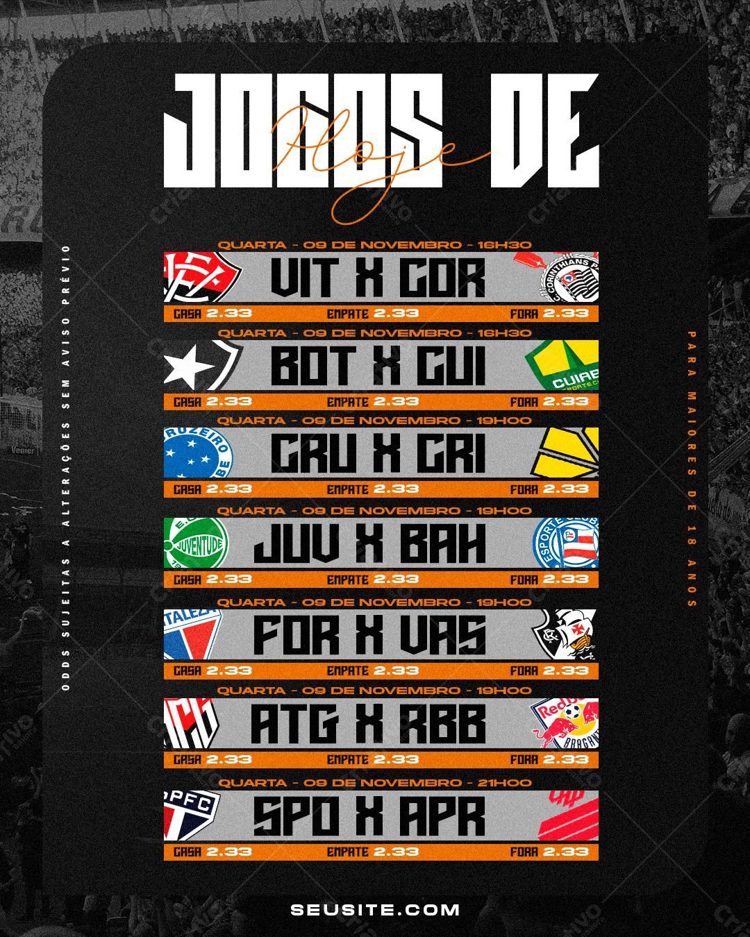 Flyer Jogos de Futebol PSD Editável