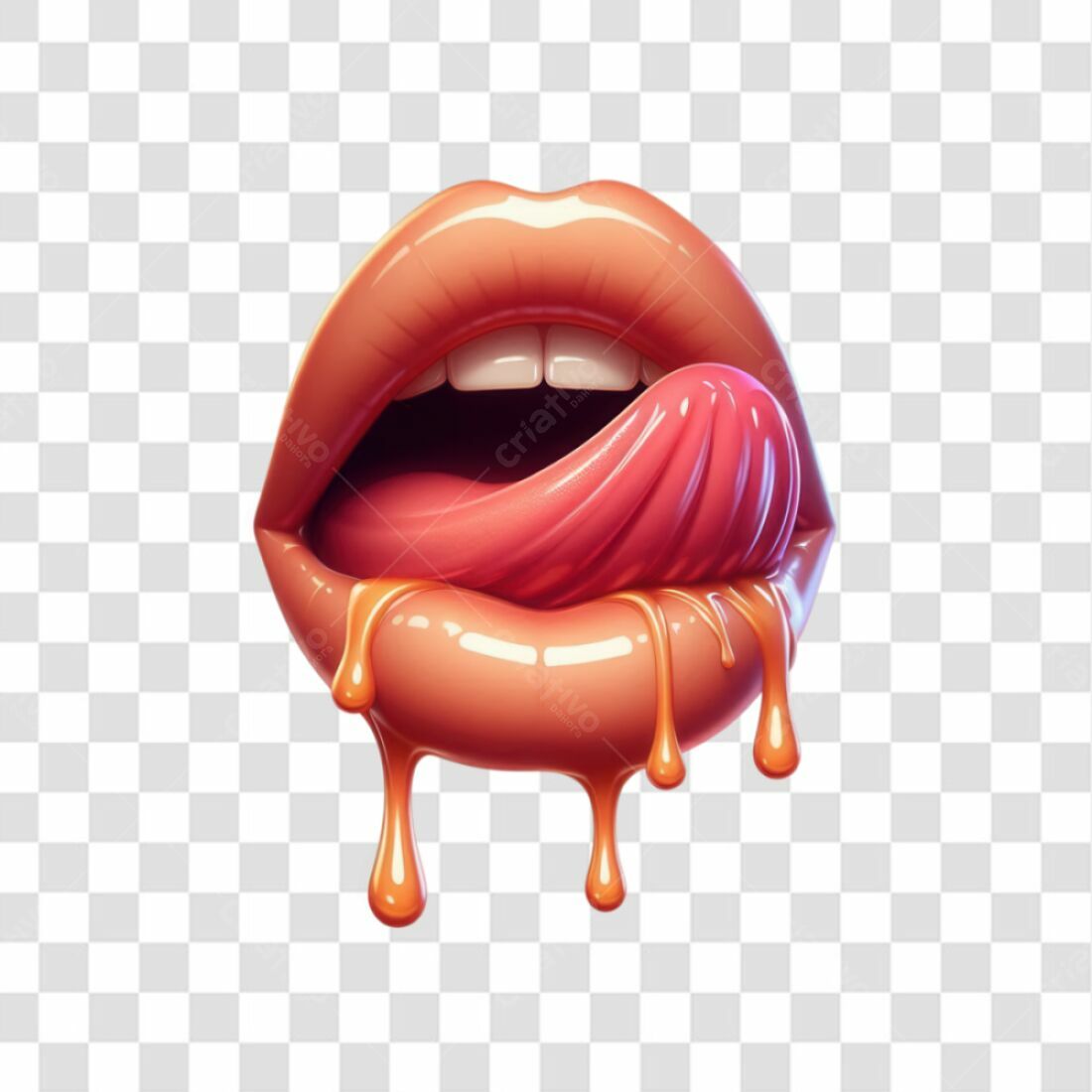 Icone sensual boca com mel PNG com fundo transparente