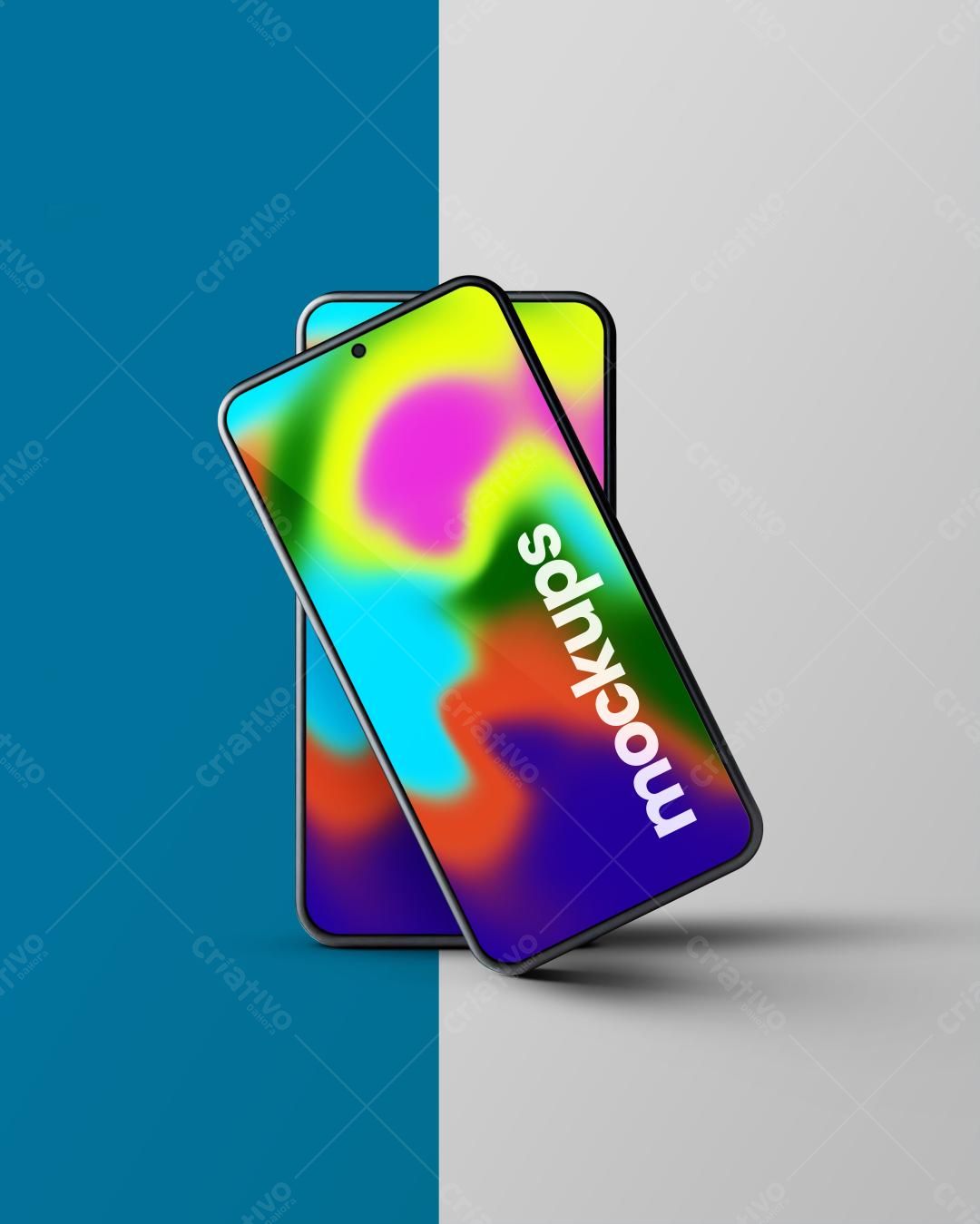 Mockup de Smartphones com Design Moderno e Cores Vibrantes