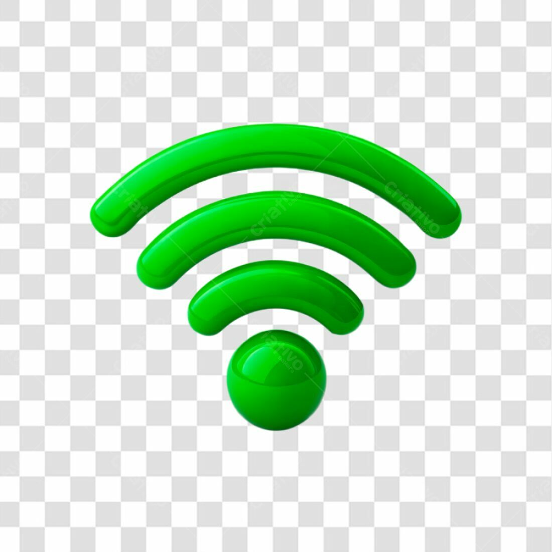 Icone Wifi Verde PNG com fundo transparente