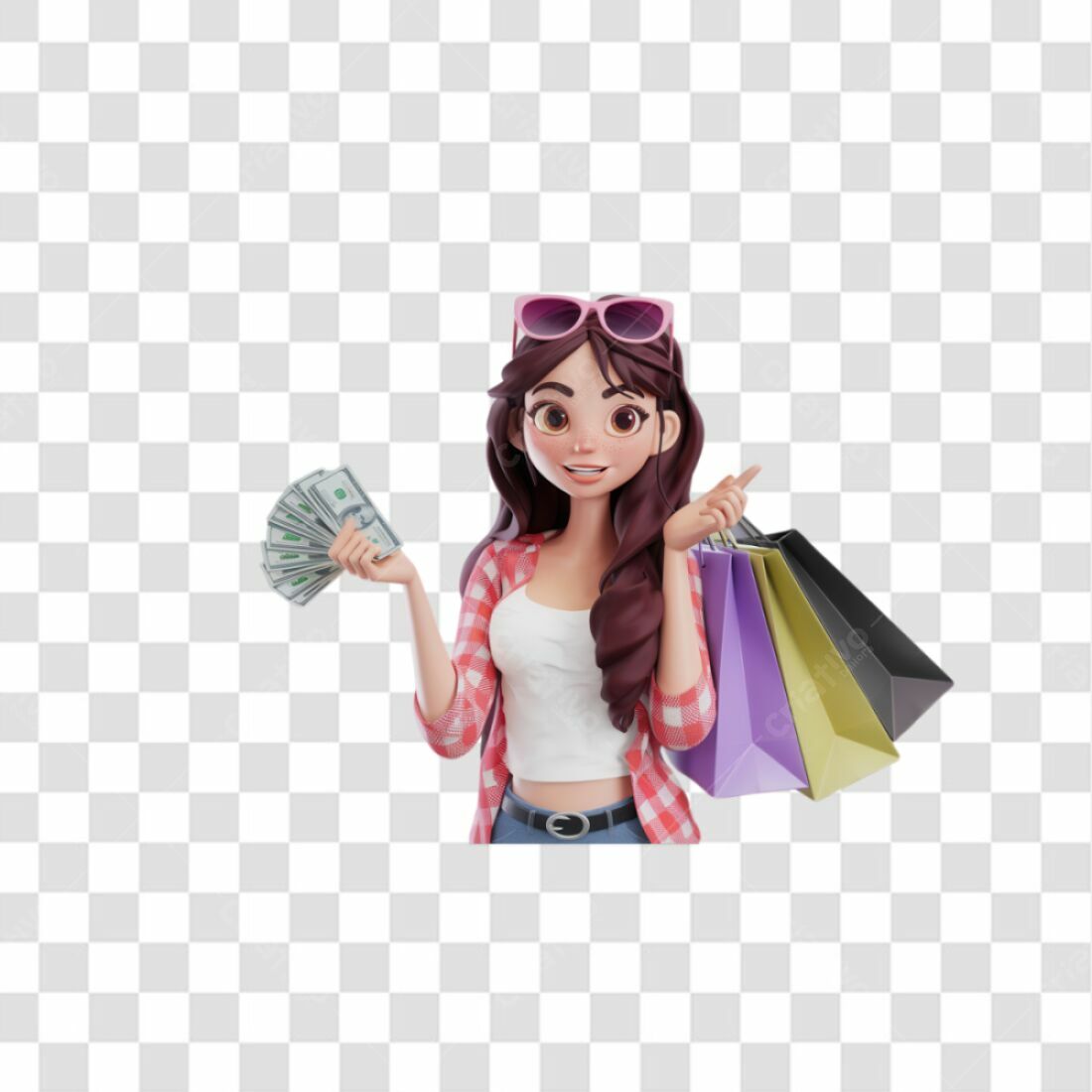 Icone compras online garota PNG com fundo transparente