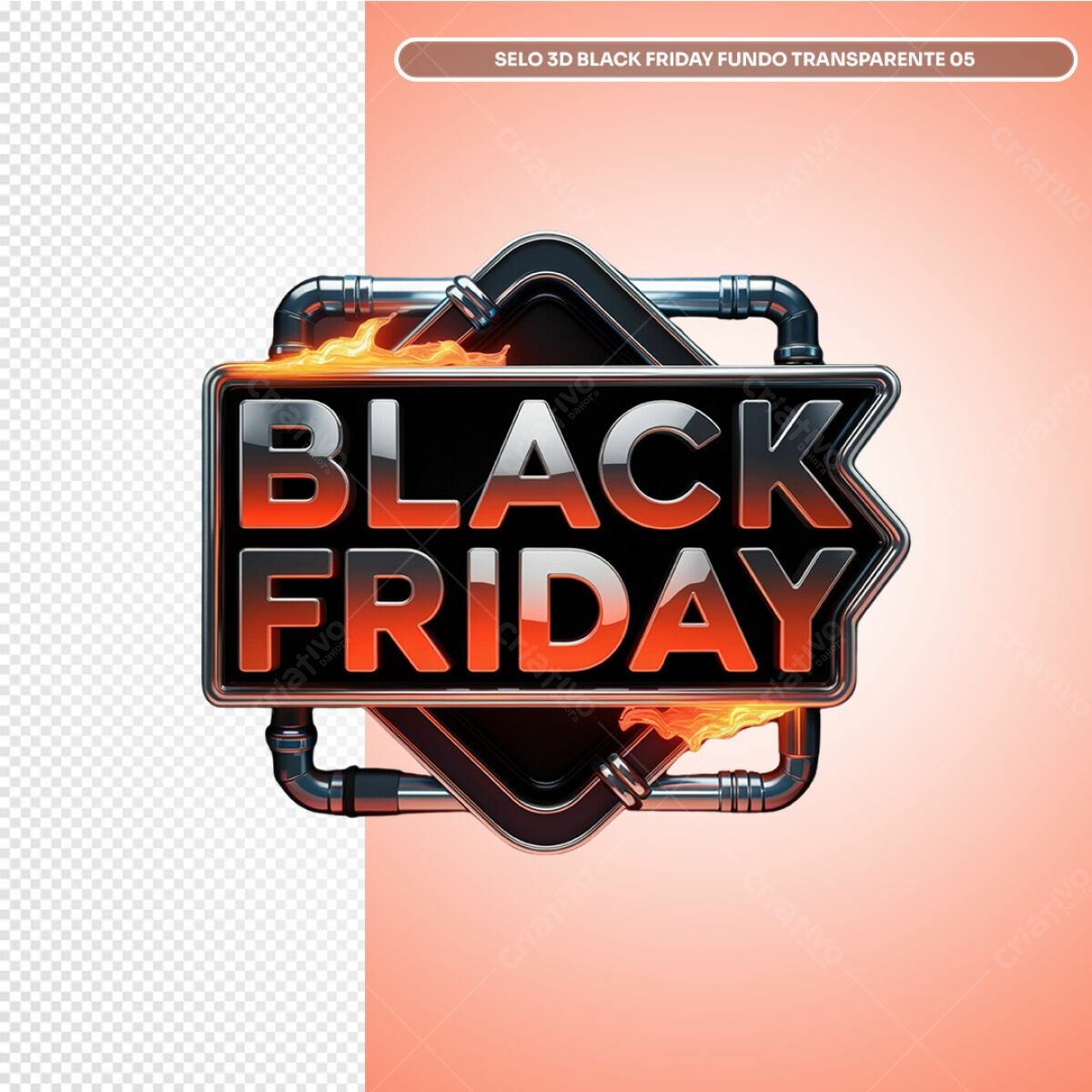 Selo 3D Black Friday PSD Editável