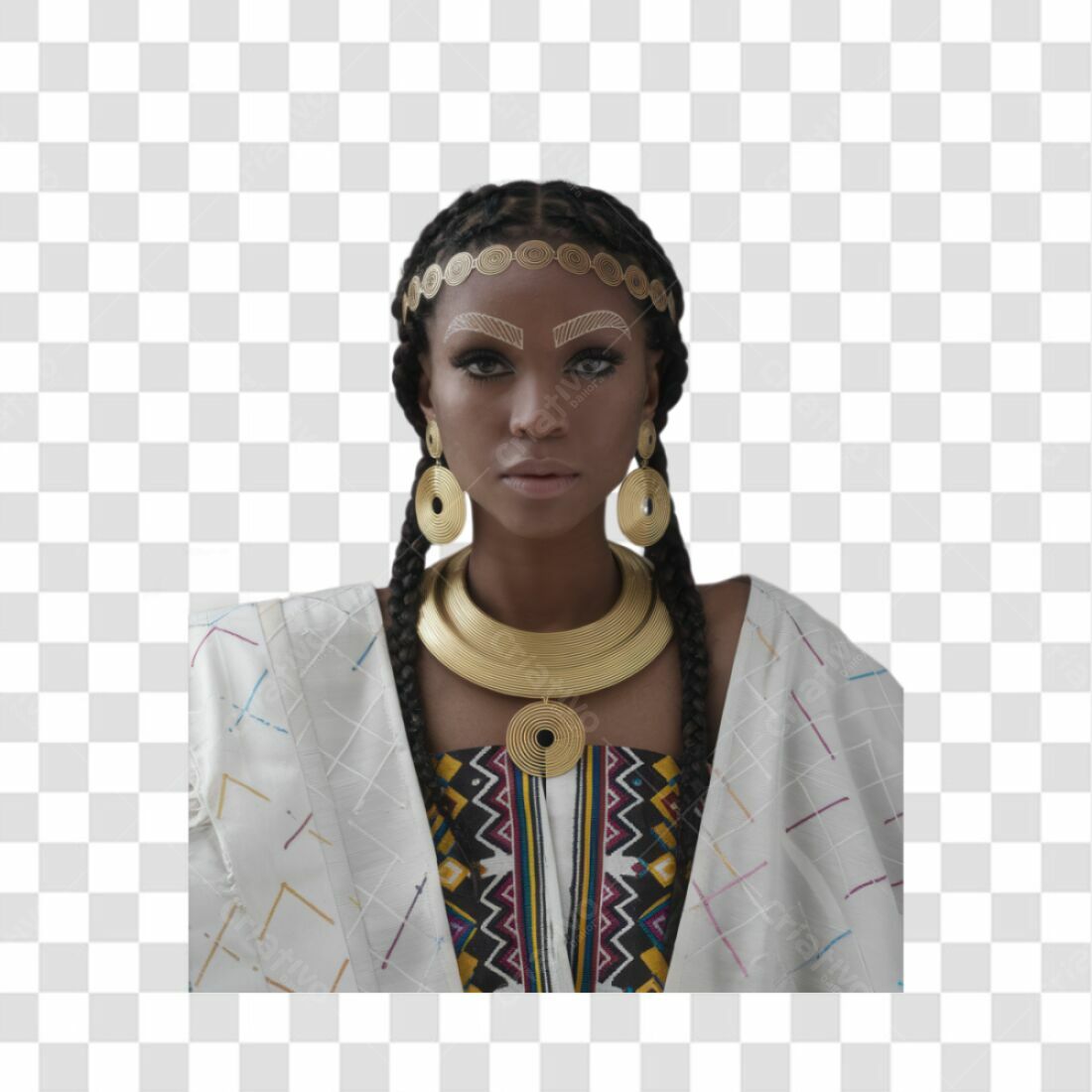 Fotografia Modelo Afro PNG com fundo transparente