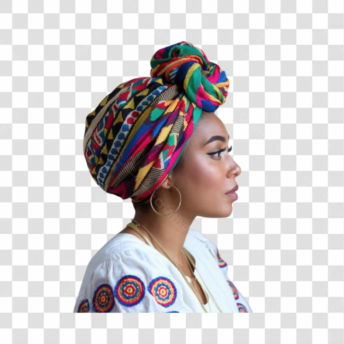 Icone mulher turbante PNG com fundo transparente