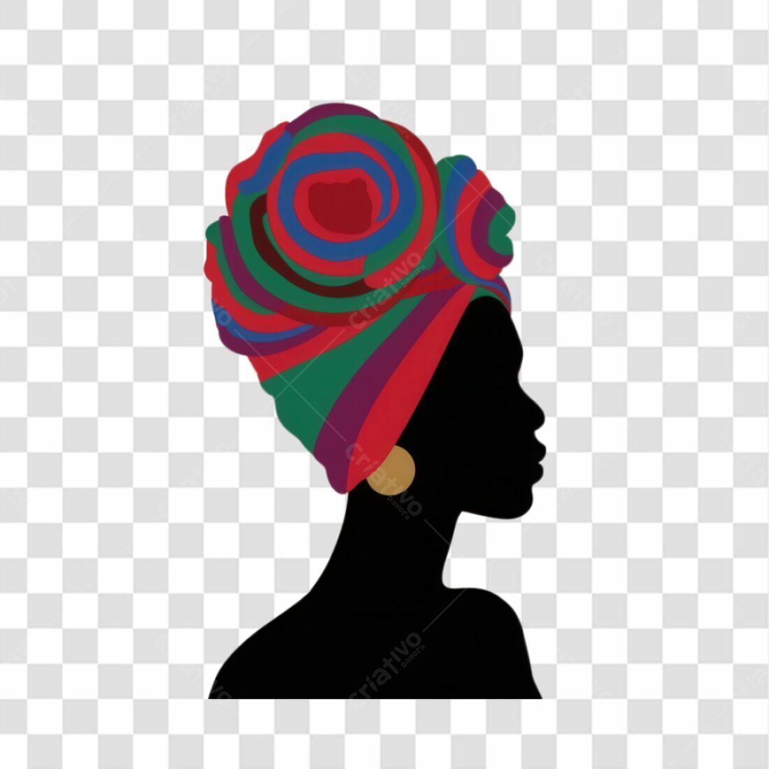 Icone Mulher com Turbante PNG com fundo transparente