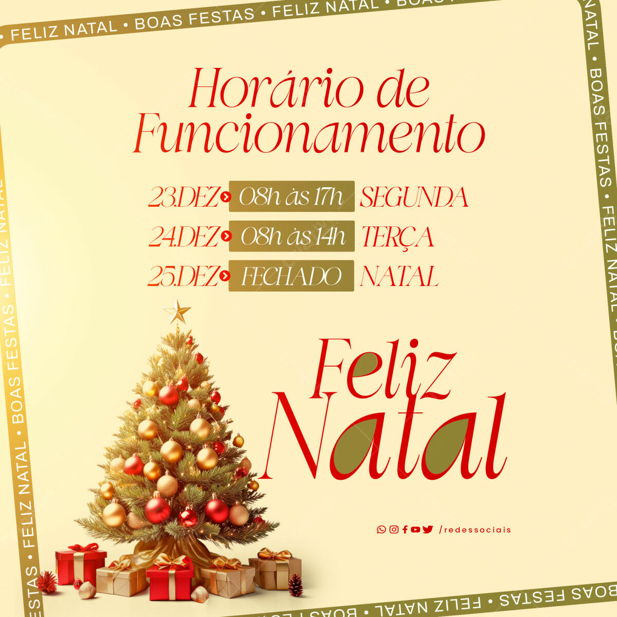 Postagem de Redes Sociais Natal PSD Editável