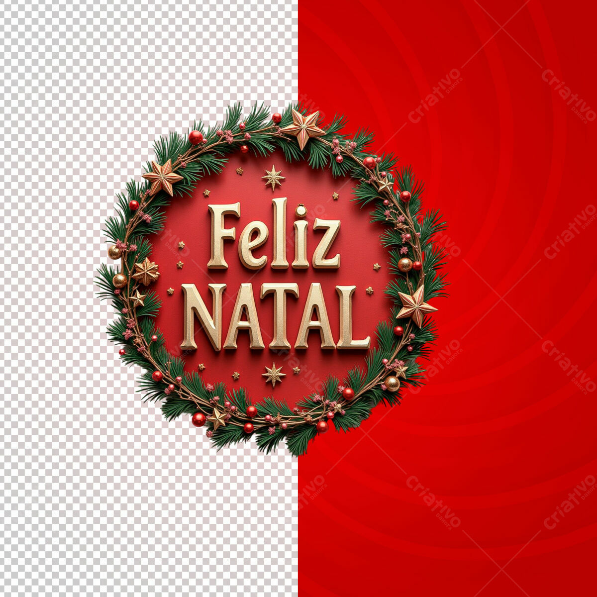 Arte Natalina Feliz Natal PSD Editável