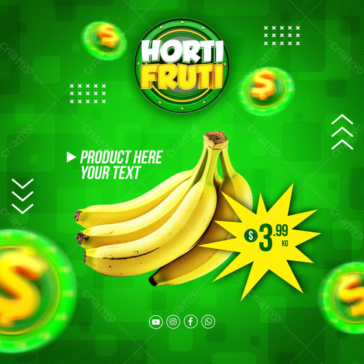 Banner Frutas para Redes Sociais PSD Editável