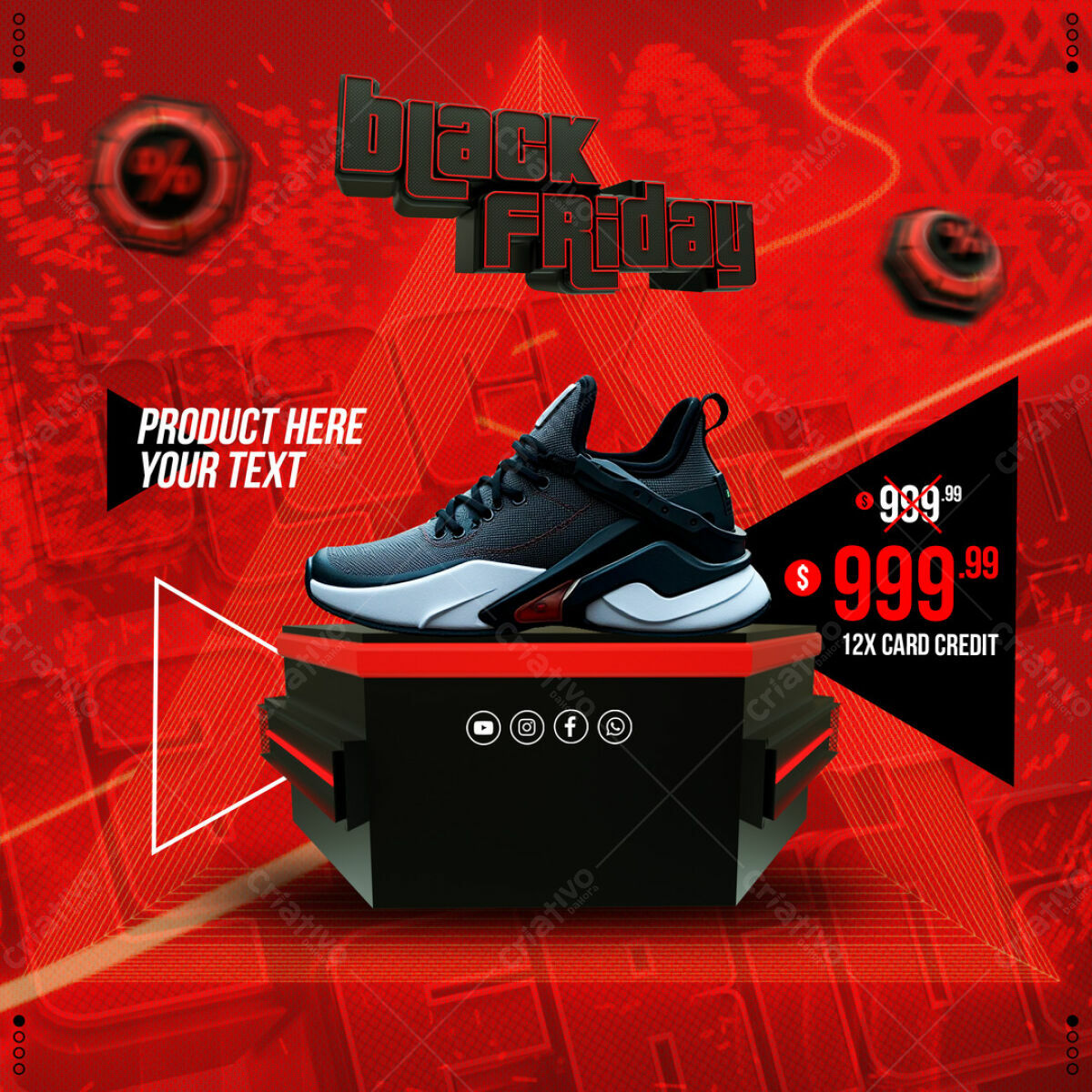 Banner Black Friday Tênis PSD Editável