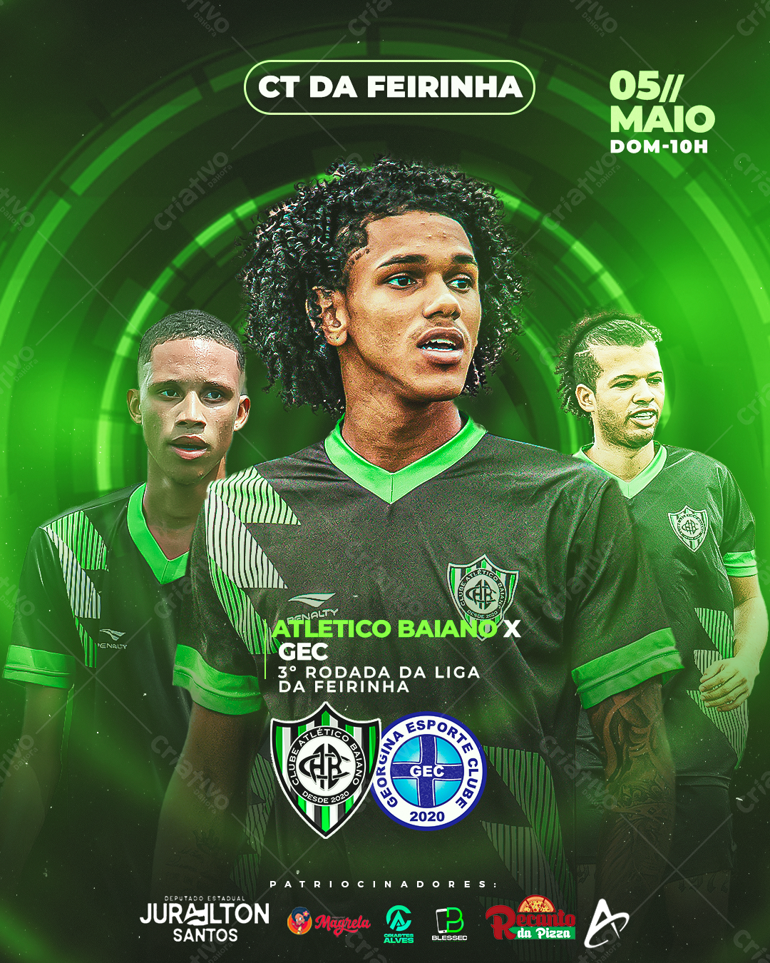 Flyer Atlético Baiano x GEC PSD Editável