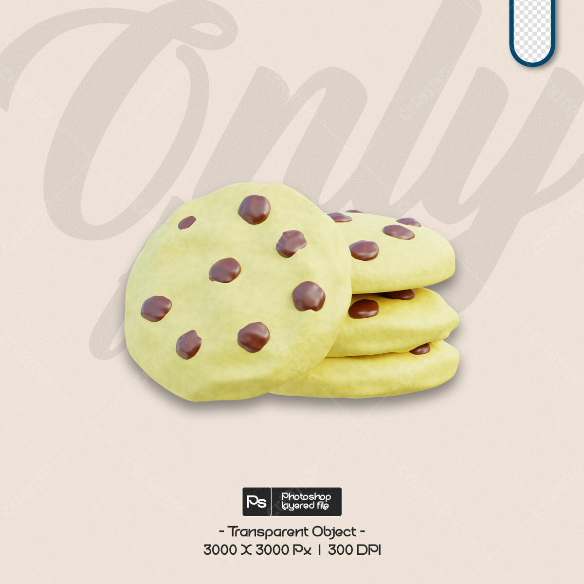 Editable PSD Image for Social Media Chocolate Chip Cookies