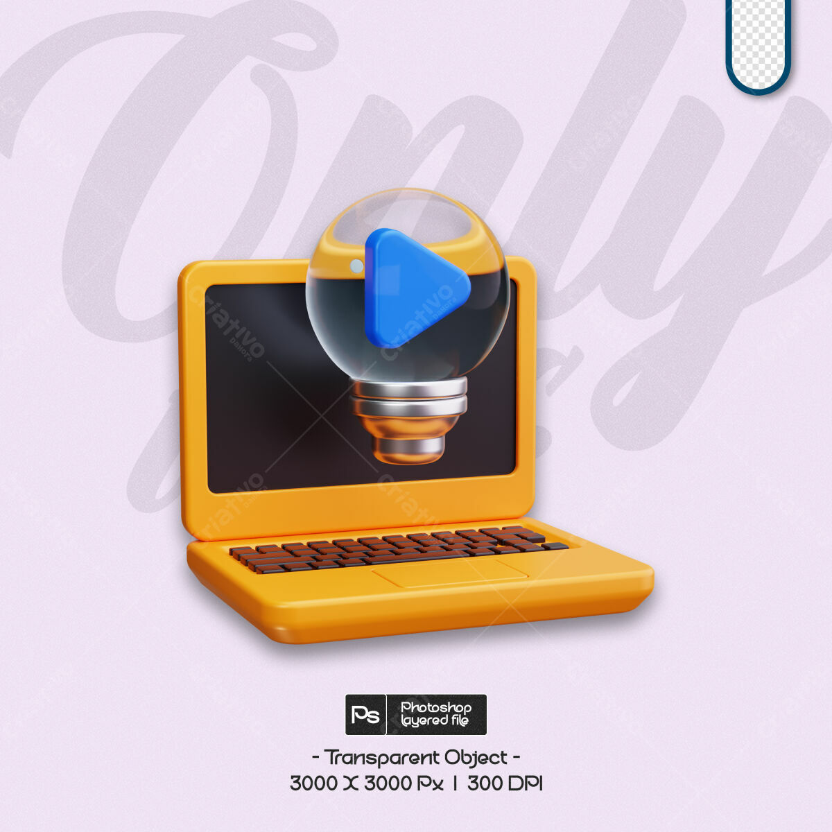 Editable PSD Notebook Mockup with Creative Lightbulb