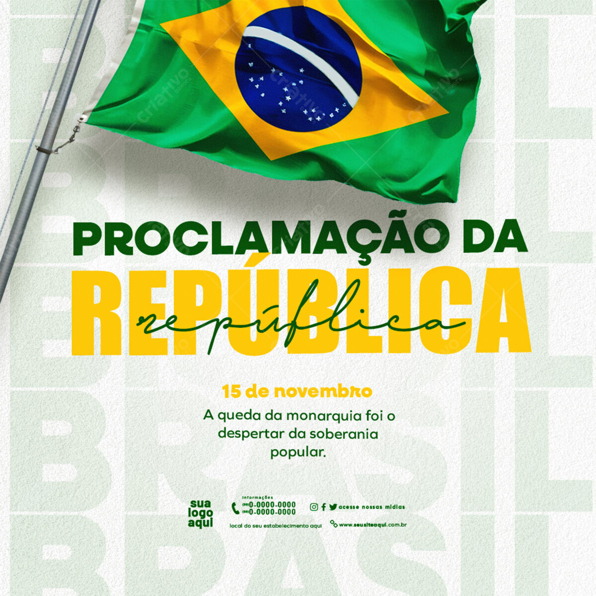 Editable PSD Flyer for Brazilian Republic Proclamation Day