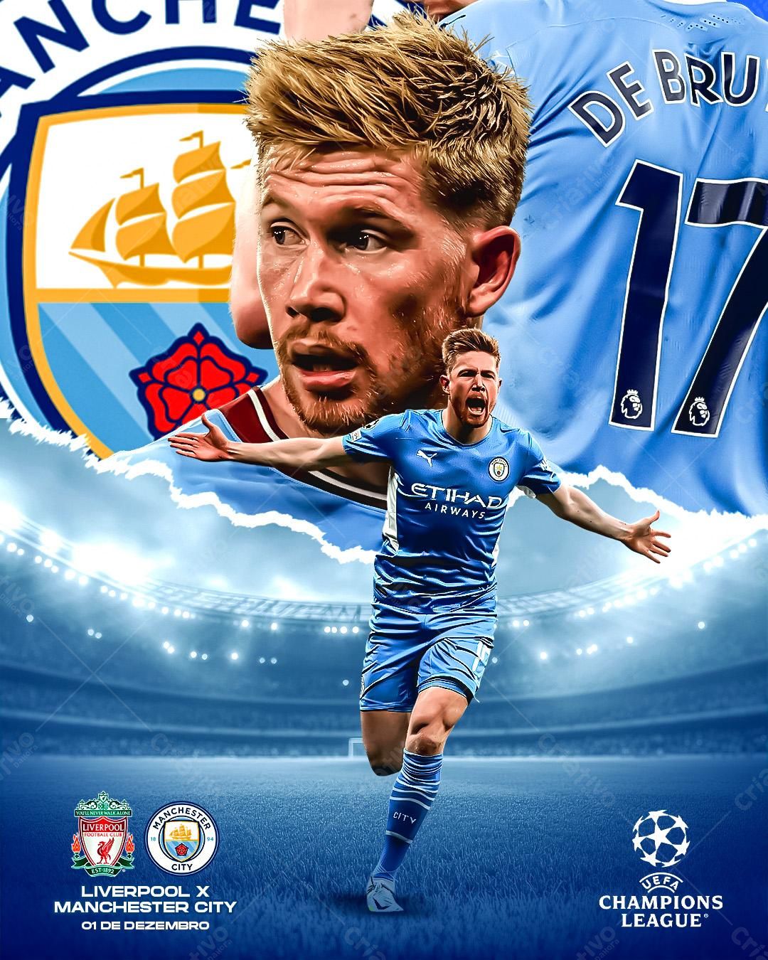 Poster Manchester City x Liverpool PSD Editável