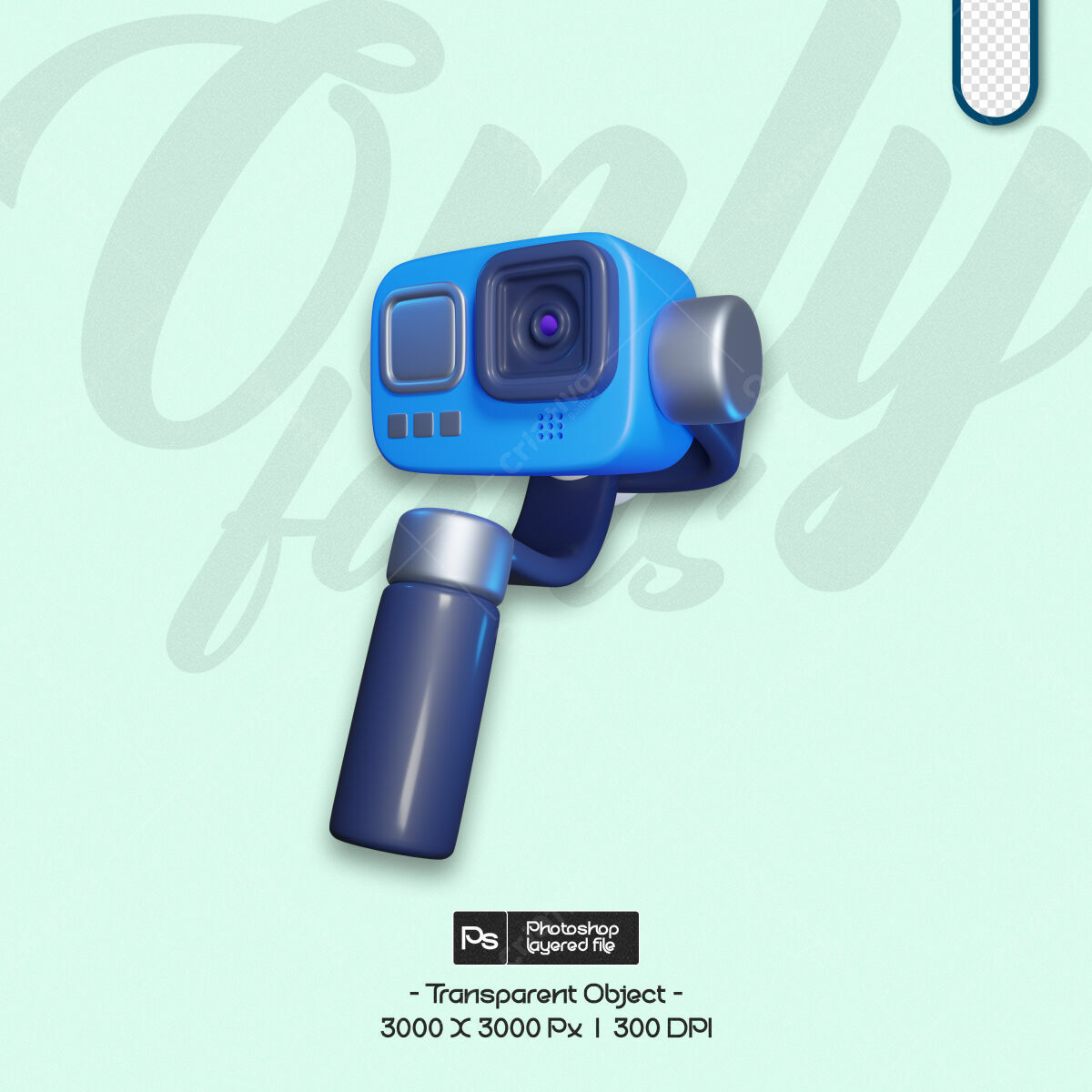 Objeto 3D Câmera GoPro PSD Editável