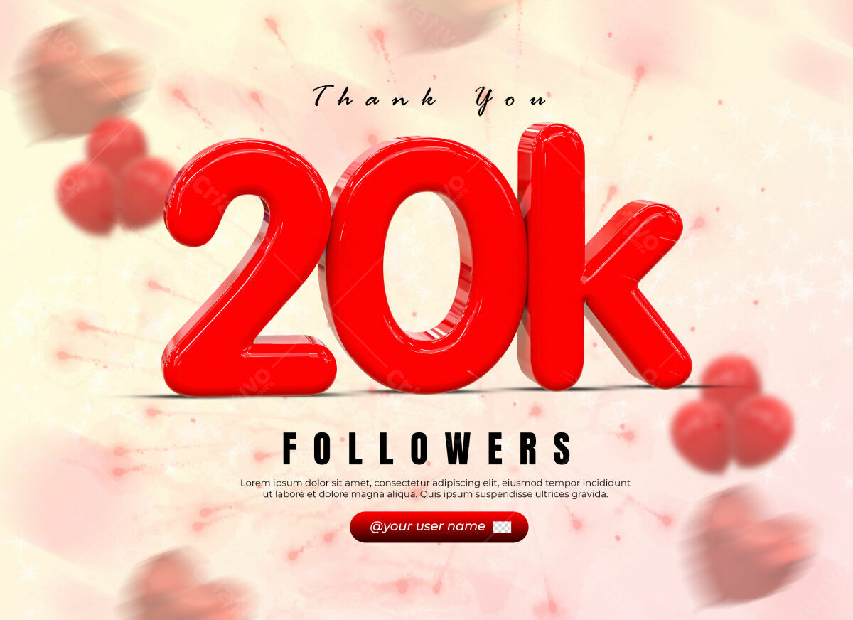 Post de Agradecimento 20k Seguidores PSD Editável
