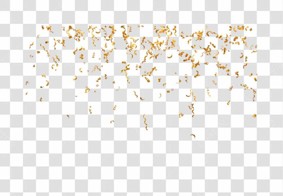 Confete dourado PNG com fundo transparente