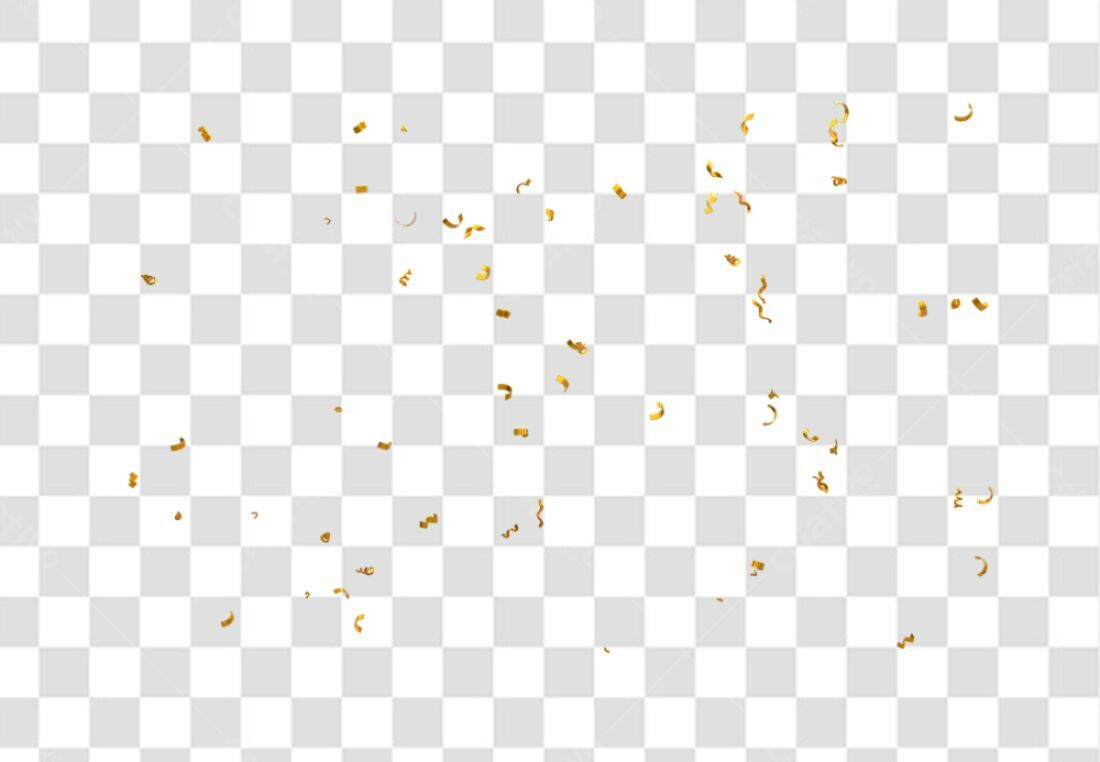 Confete dourado PNG com fundo transparente