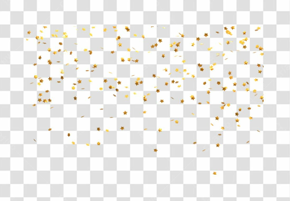 Confete Estrelas Douradas PNG com fundo transparente