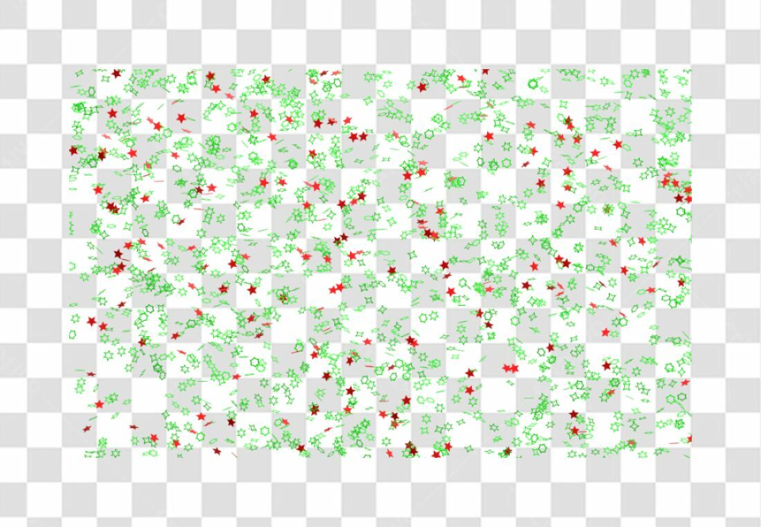 PNG Confeito Estrelas Vermelho e Verde Fundo Transparente