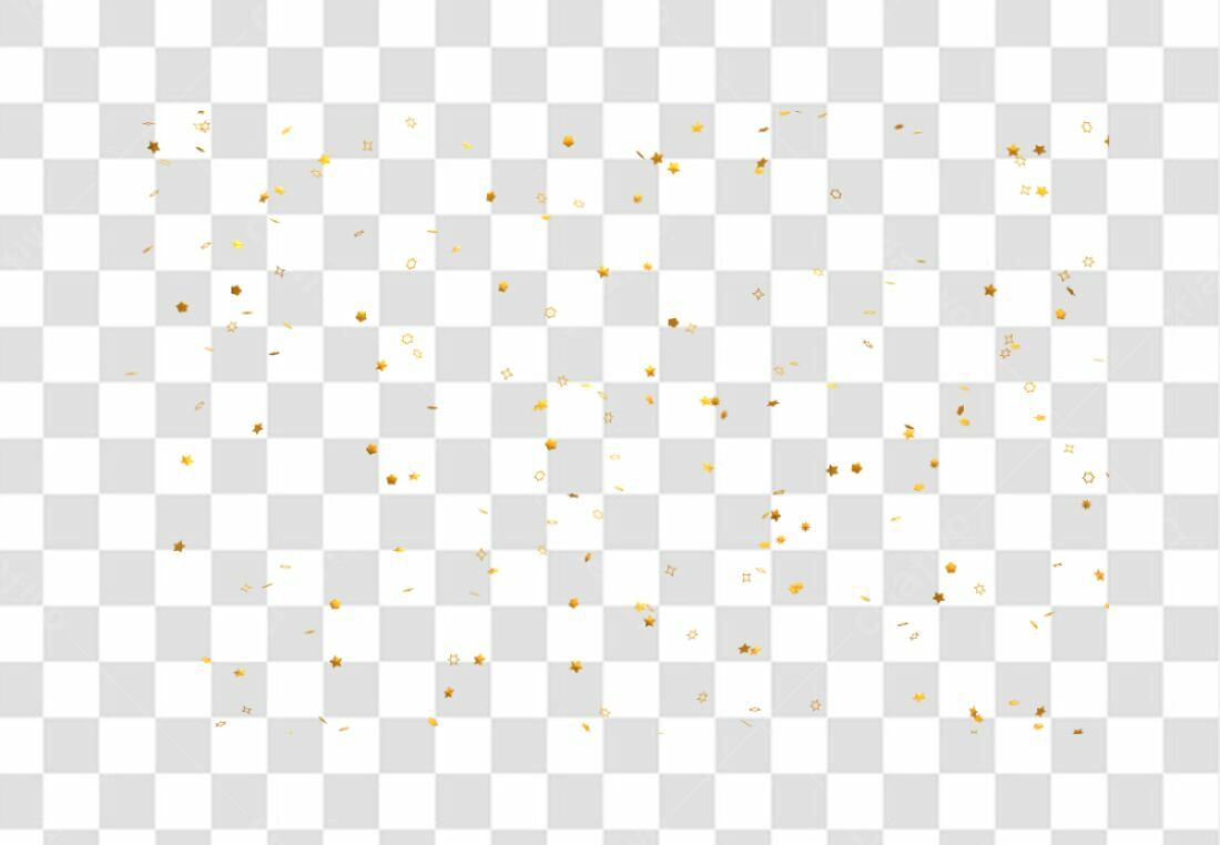 Confete dourado PNG com fundo transparente