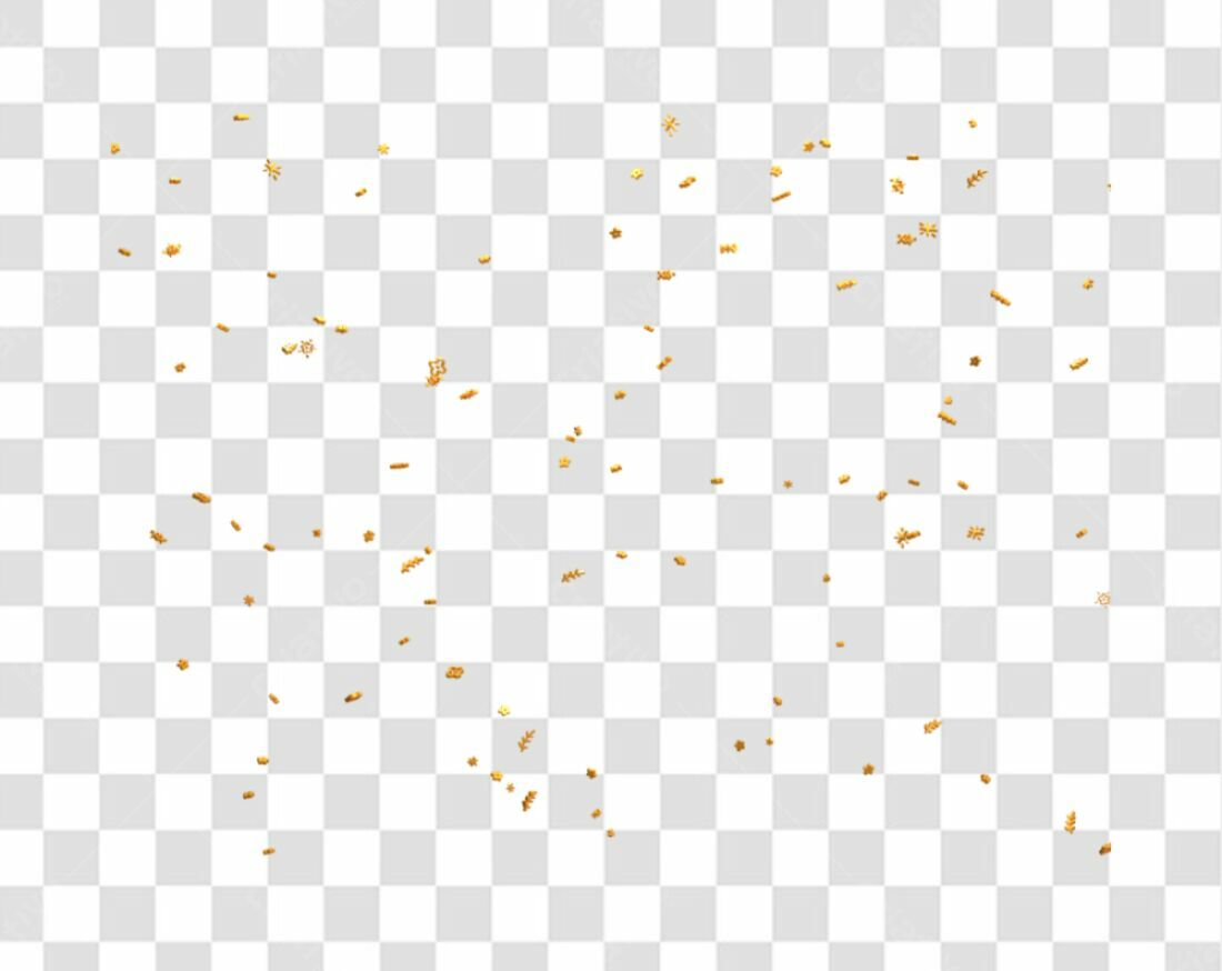 Confete dourado PNG com fundo transparente