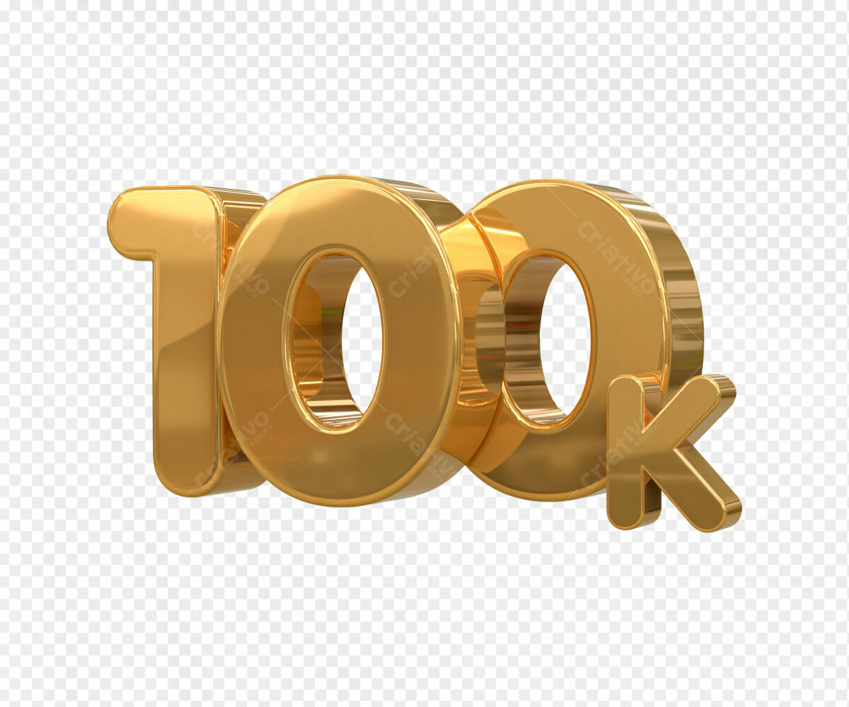 Selo 3D comemorativo dourado 100k