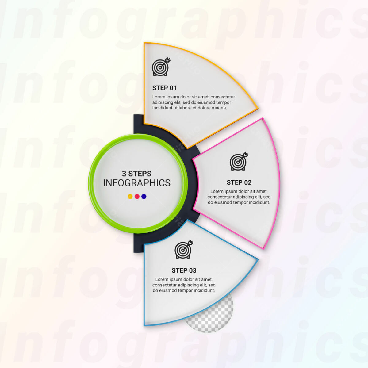 Infográfico 3 Passos para Apresentação PSD Editável
