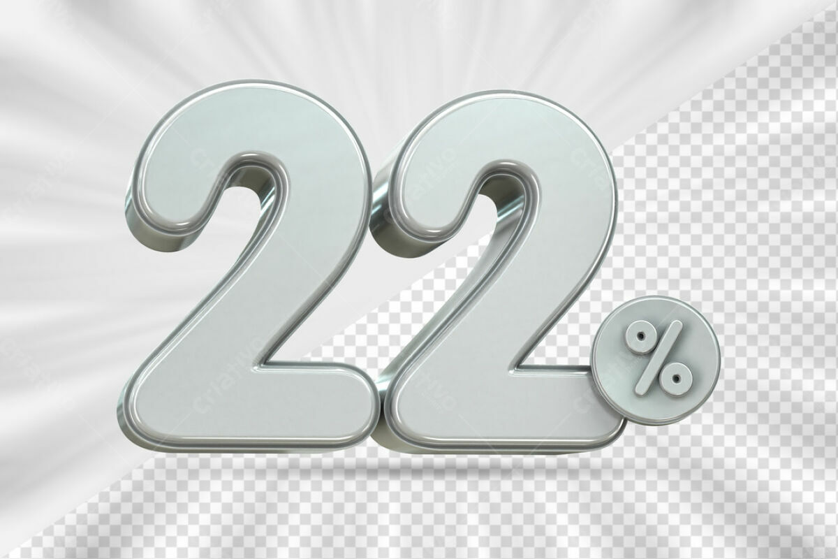 Design de Número 22% em PSD Editável