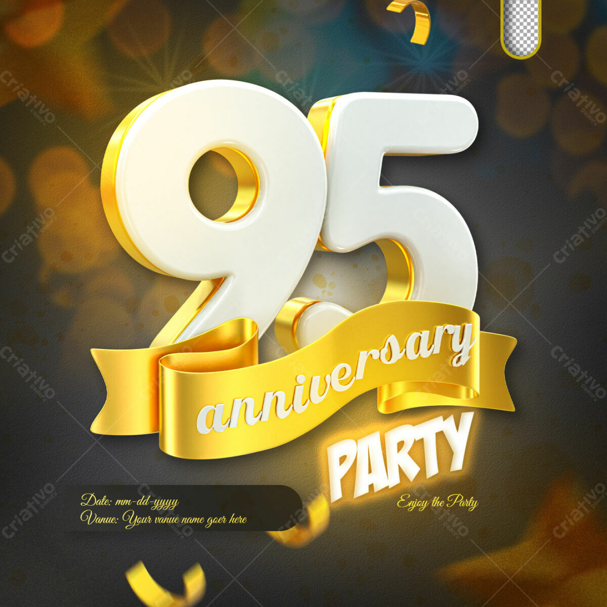 Flyer para Festa de 95 Anos PSD Editável